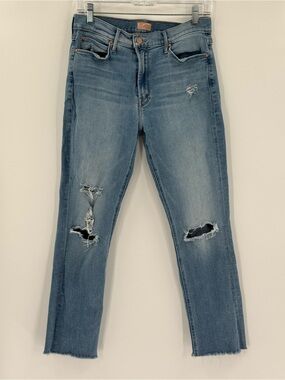 MOTHER THE MID RISE DAZZLER ANKLE FRAY Weekend Kitten‎ Jeans 31